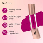 Ra Womanstory Comfy Silk Non Transfer 12H Liquid Matte Lipstick - 09 Berry Much